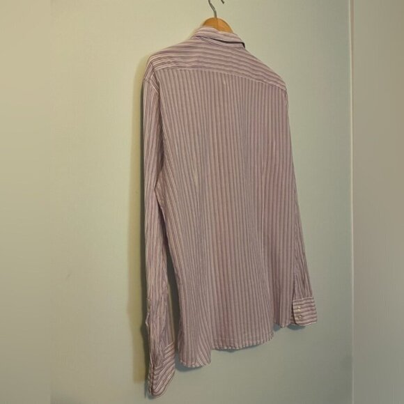 COPY Hugo Boss Men’s Striped White and Purple Button Up Shirt XL - Picture 11 of 11
